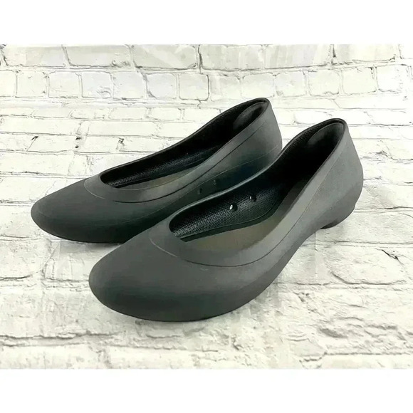 CROCS Gray Flats Iconic Comforts Slip On Shoes Sz 9 - Picture 7 of 9